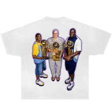 Load image into Gallery viewer, Lakers 3-Peat Championship Rings Kobe Shaq Phil Boxy Vintage Graphic Basketball Tee Streetwear Y2K