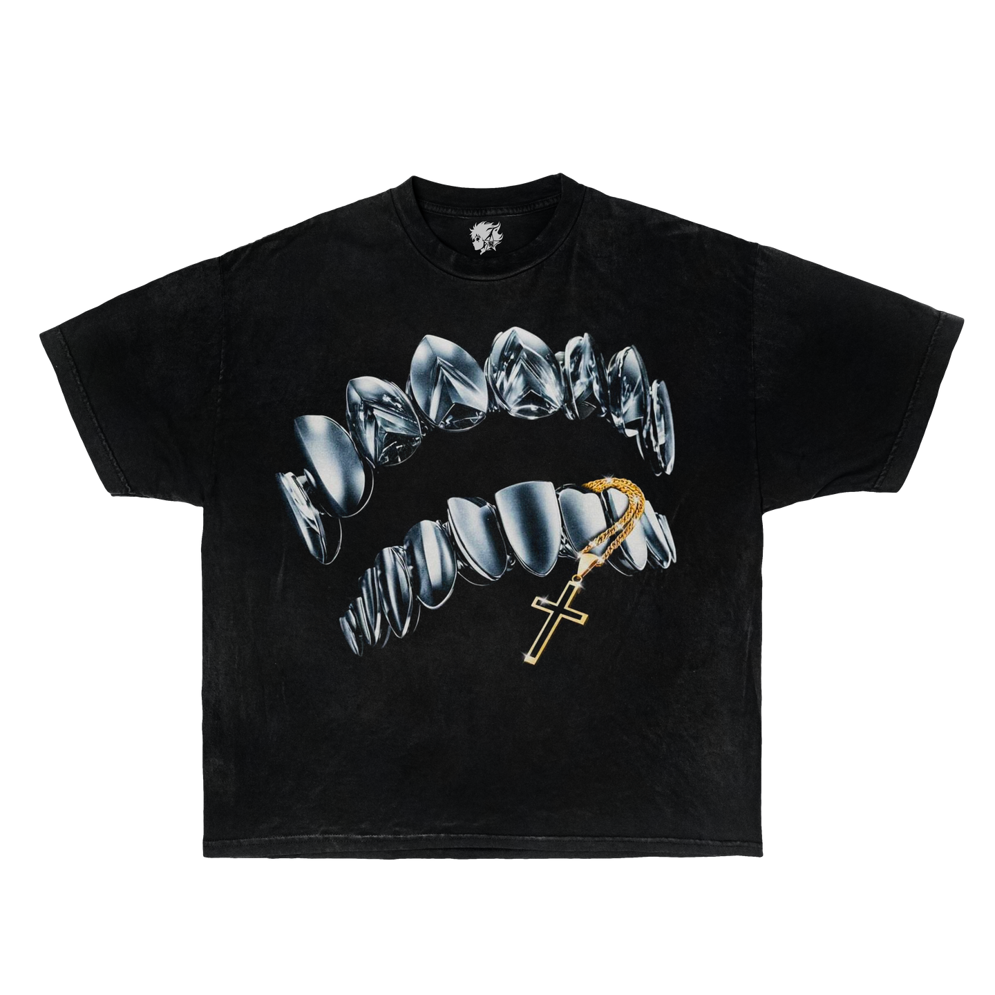 Grillz Gold Chain Vintage Graphic T-shirt Basketball Tees Streetwear Y2K