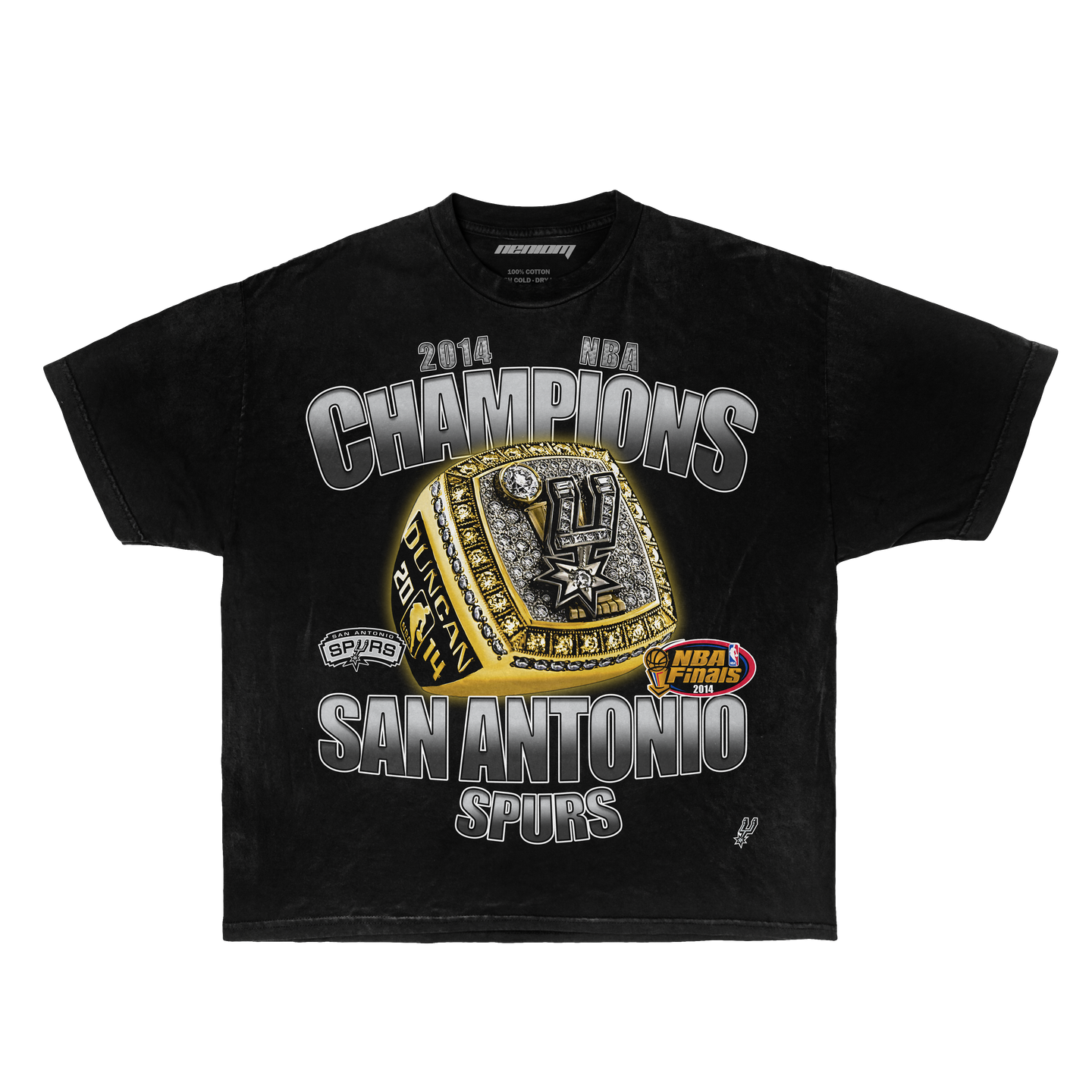 San Antonio Spurs 2014 NBA Championship Front & Back Tee In Black or White